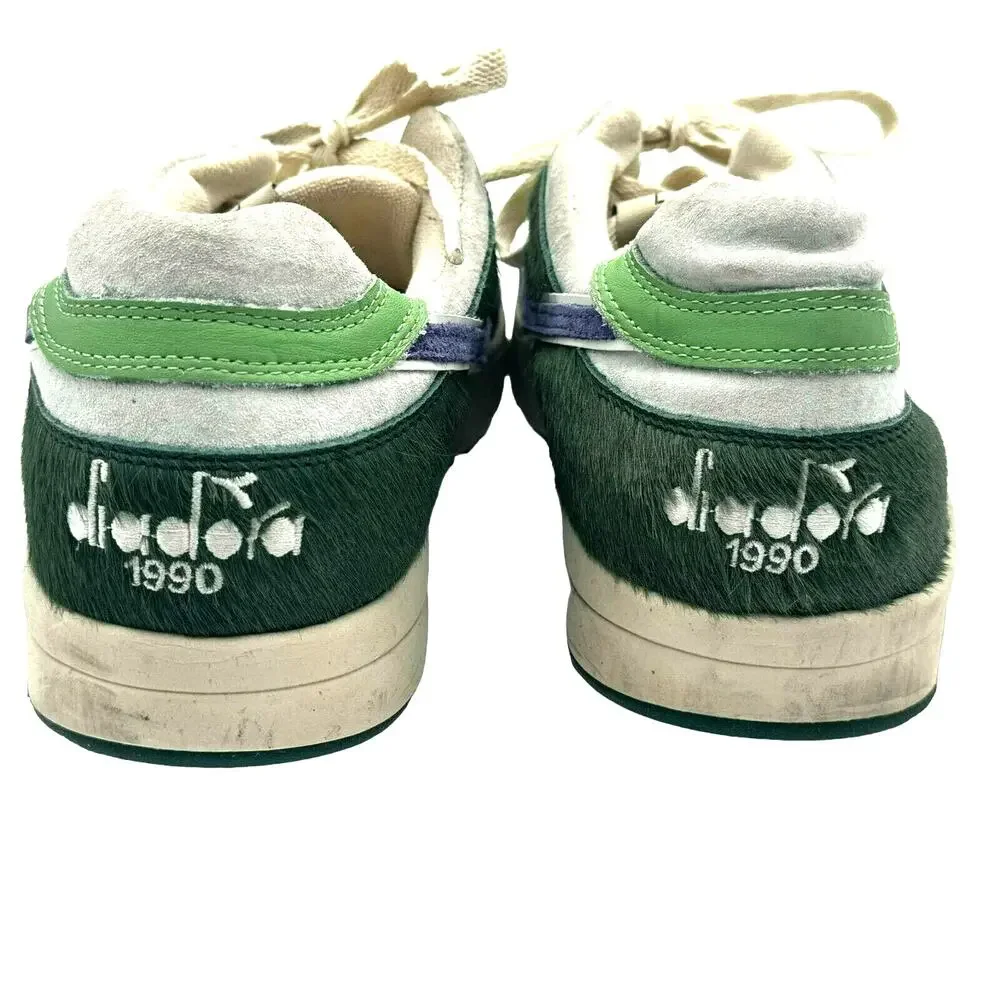 DIADORA | Men's 12 Heritage Wimbledon Made in Italy Purple Green‎ White Sneakers